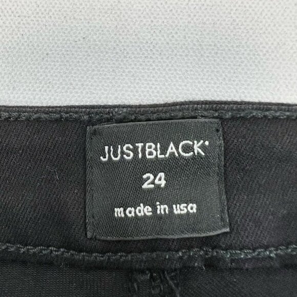 Just Black Womens Skinny Jeans Stretch Pockets Button Fly Raw Edge Mid Rise 24 - Picture 9 of 10